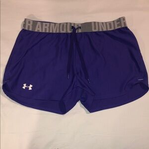 EUC Under Armour Women's Athletic Shorts in Purple and Gray